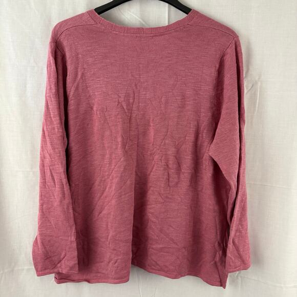 J. Jill Lightweight Cotton Linen Blend V-Neck Mauve Pink Sweater 2X - Picture 2 of 7
